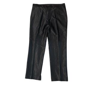 Vtg Giorgio Armani 34 X 28 Black Italy Pleated Old Money Wool Mens Dress Pants